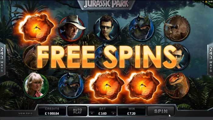 jurassic park free spins