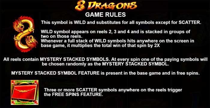 8 dragons slot game rules
