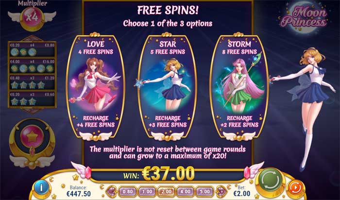 moon princess online slot bonus feature explained