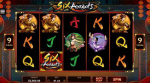 six acrobats slot by microgaming