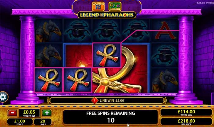legend of the pharaohs slot by barcrest